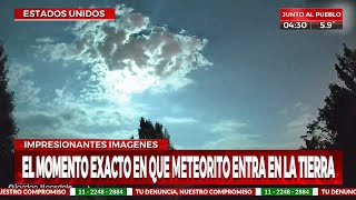 El momento exacto en que meteorito cae en la tierra [upl. by Desiri]