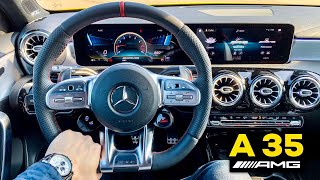 2019 MERCEDES AMG A35 Full Interior Review MBUX Infotainment Performance Seats Burmerster [upl. by Nnaylloh724]