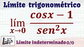 Límites trigonométricos  Límite de cosx1sen²x  La Prof Lina M3 [upl. by Erait]