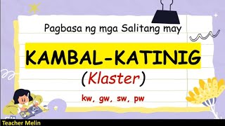 KAMBAL KATINIG KLASTER kw gw sw pw [upl. by Naujuj]