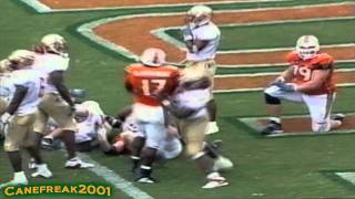 2000 Miami Hurricanes vs Florida State Highlights [upl. by Lipman893]