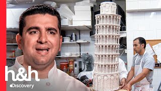 Buddy replica la Torre de Pisa en asombroso pastel inclinado  Cake Boss  Discovery HampH [upl. by Ilse345]