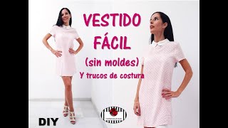 Cómo hacer un VESTIDO CAMISERO FÁCIL Y RÁPIDO SIN MOLDES [upl. by Tessler768]