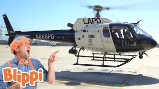 Blippi Explores a Police Helicopter  Blippi  Cars Trucks amp Vehicles Cartoon  Moonbug Kids [upl. by Drehcir]