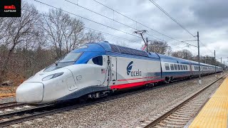 160 MPH Amtrak Avelia Liberty Test Extra in Wickford Junction RI  Amtrak amp MBTA Trains [upl. by Matias]