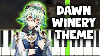 Genshin Impact  Dawn Winery Night Theme  Piano tutorial [upl. by Darrick]