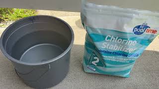 Adding Cyanuric Acid Or Chlorine Stabilizer Granules To The Pool Part 1 [upl. by Oulman379]