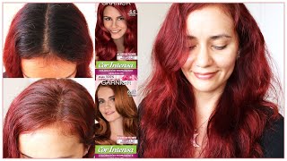 GARNIER COR INTENSA ROJO INTENSO 66 ROJO COBRIZO 646 ¿CUBRE LAS CANAS [upl. by Irap]