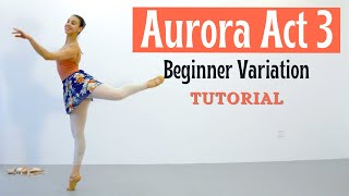 Aurora Act 3  Beginner Ballet Variation Tutorial 2021 [upl. by Urial]