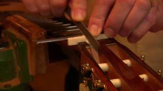 Stringing up a guitar part 3 making a nut [upl. by Winwaloe443]