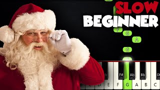 Santa Claus Is Comin To Town  SLOW BEGINNER PIANO TUTORIAL  SHEET MUSIC By Betacustic [upl. by Kata203]