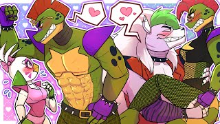 Monty amp Roxy’s Lovers Wall Press FNAF security breach animation [upl. by Marlane]