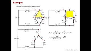 Introduction to Electric Circuits  DeltaWye ΔY Conversion Example [upl. by Garrik]