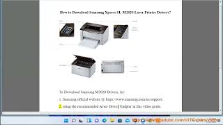 Download Samsung Xpress SLM2020 Laser Printer Driver for Windows 11108 [upl. by Mars576]