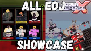 ALL TDX EDJ SKINS SHOWCASE Music Roblox Tower Defense X [upl. by Storer496]