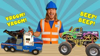 Tow Truck for Kids  Monster Truck Show for Kids  Handyman Hal Trucks [upl. by Grant]