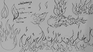 Pen and Ink Drawing Tutorials  How to draw fire flames and fireballs [upl. by Aver]