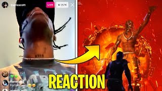 Travis Scott reacts to his EVENT in Fortnite Travis Scott Concert [upl. by Gustin]