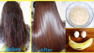 Deep Conditioning Hair Mask For Dry Damaged And Frizzy Hair  Egg And Banana Hair Mask [upl. by Thorlie]