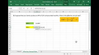 How to Calculate Effective Annual Rate EAR Using MS Excel [upl. by Emorej]