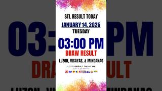 STL Result Today 300PM Draw January 14 2025 STL Luzon Visayas and Mindanao  LRT PH [upl. by Guimar]