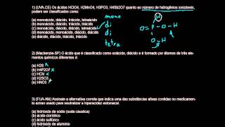 Princípios de Química Inorgânica Ácidos bases e sais  Lista resolvida 1 [upl. by Zarah]