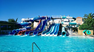 Slides and flumes at Lyttos Beach 5 star hotel Hersonissos Crete  October 2023 [upl. by Imekawulo119]