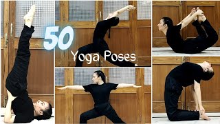 50 Yoga Poses with names  Prachi Verma  Yoga for all ages  Yoga Asanas Beginner to Advanced [upl. by Caro]