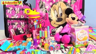 Minnie Mouse Goes Back to School Backpack Surprises [upl. by Jeu]