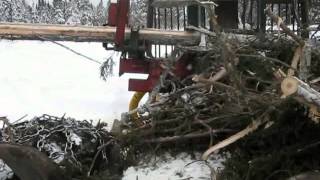 Essai ébrancheuse patu 40lf montée sur transporteur forestier timberjack 230a [upl. by Eirolam]