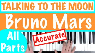 How to play TALKING TO THE MOON  Bruno Mars Piano Chords Tutorial [upl. by Yborian]