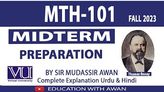 MTH101P1Midterm Solved Mcqs Fall 2023 [upl. by Ajiak]