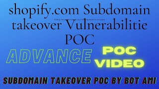 shopifycom Subdomain takeover Vulnerabilitie POC [upl. by Waltner698]