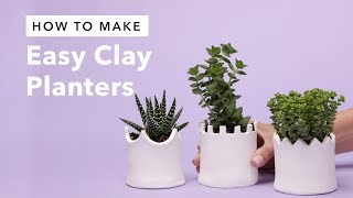 Make a Clay Planter  Easy Pottery Without a Wheel [upl. by Ahtekahs290]