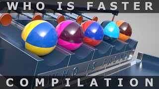 Marble Run Compilation from my WHO IS FASTER Channel ❤️ C4D4U [upl. by Iamhaj736]