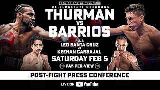 Thurman vs Barrios POSTFIGHT PRESS CONFERENCE  FOX Sports PBC PPV [upl. by Pan693]