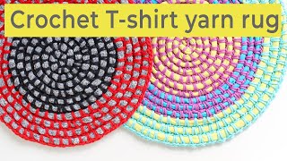 Crochet a round Tshirt yarn rug [upl. by Adam877]