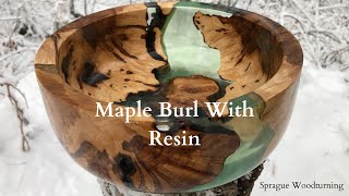 Woodturning  Maple Burl Pieces With Designer Epoxy [upl. by Zandra]