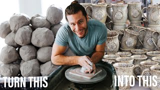 Production Pottery  The ENTIRE Pottery Process  ASMR [upl. by Ynohtnaeoj]