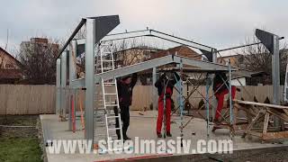 Metal garage  shed construction [upl. by Denice782]