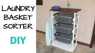 Simple Easy Woodworking Idea  How to Make a Laundry Basket Holder  DIY [upl. by Chaddie]