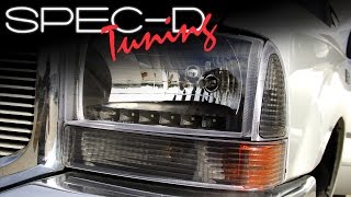 SPECDTUNING INSTALLATION VIDEO 1999  2004 FORD F250F350 LED HEADLIGHTS [upl. by Emmeram488]