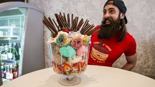 THE TITANIC UNDEFEATED GIANT ICE CREAM SUNDAE CHALLENGE  BeardMeatsFood [upl. by Aikemat]