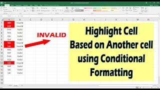 Excel Conditional Formatting based on Another Cell  Highlight Cells [upl. by Mulry928]