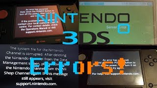 Nintendo 3DS All Errors  forgotten Wii error [upl. by Rosenkrantz]