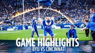 BYU Football vs Cincinnati  GAME HIGHLIGHTS 2023 [upl. by Ennirroc588]