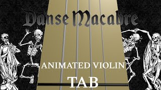 Danse Macabre Op40 SaintSaëns  Animated Violin Tabs [upl. by Alana820]