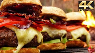 ULTIMATE Lamb Cheeseburgers  Forest ASMR Cooking 4K [upl. by Proudman577]