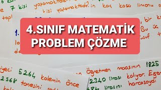 4SINIF MATEMATİK PROBLEM ÇÖZME [upl. by Salvidor]