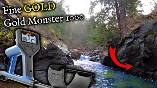 Minelab Gold Monster 1000 review Testing how to use for small gold [upl. by Boarer]